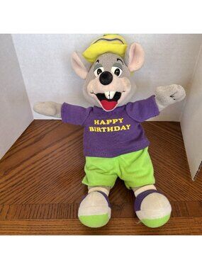 Chuck E Cheese Plush 2006 Vintage Birthday Mouse Stuffed Animal 10"